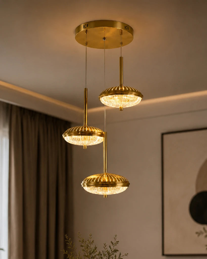 Golden Disc Pendant Light 