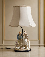 Lakeside Courtship Porcelain Figurine Lamp