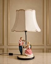Rococo Serenade Scalloped Porcelain Figurine Lamp 