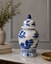 Heritage Blue and White Temple Jar 
