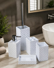 Contemporary Acrylic 4-Piece Bathroom Set - White