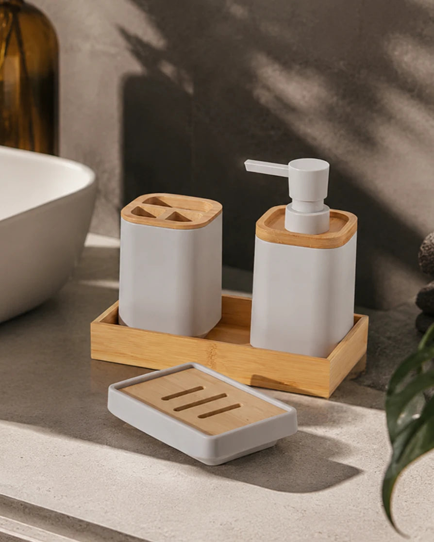 Delightful 4 Piece Bathroom Set - White 