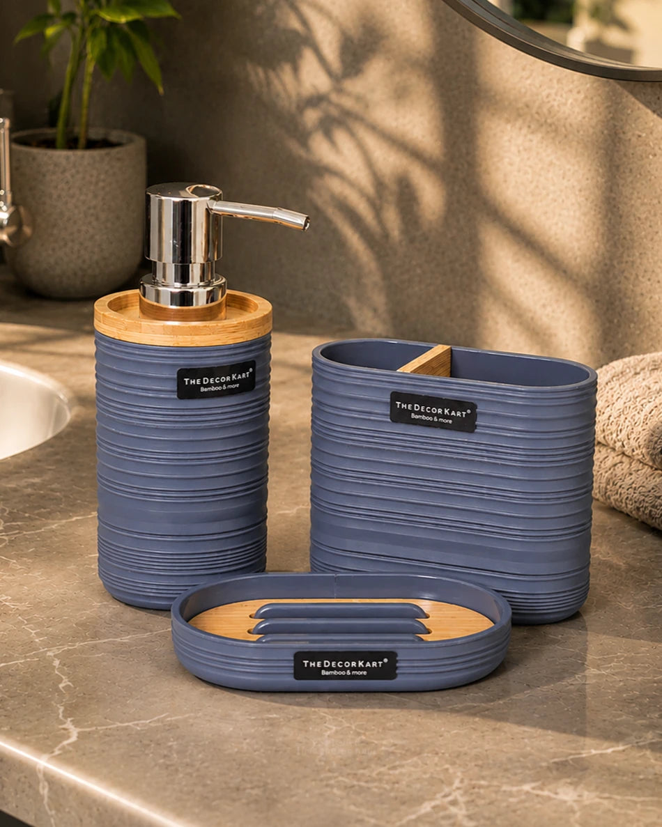 Modern Acrylic 3 Piece Bathroom Set - Grey 