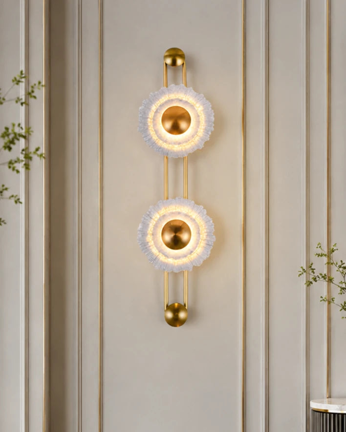 Aurelia Duo luxury LED wall light with textured glass