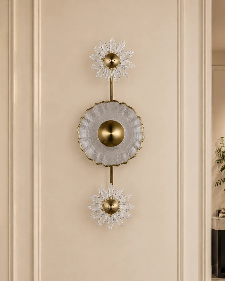 Celestial Crystal Bloom Trio Wall Light