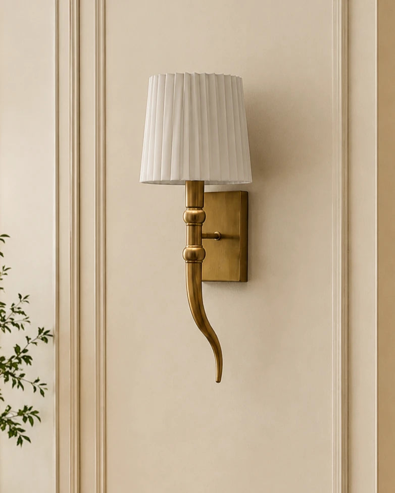 Valencia Pleated Horn Wall Light