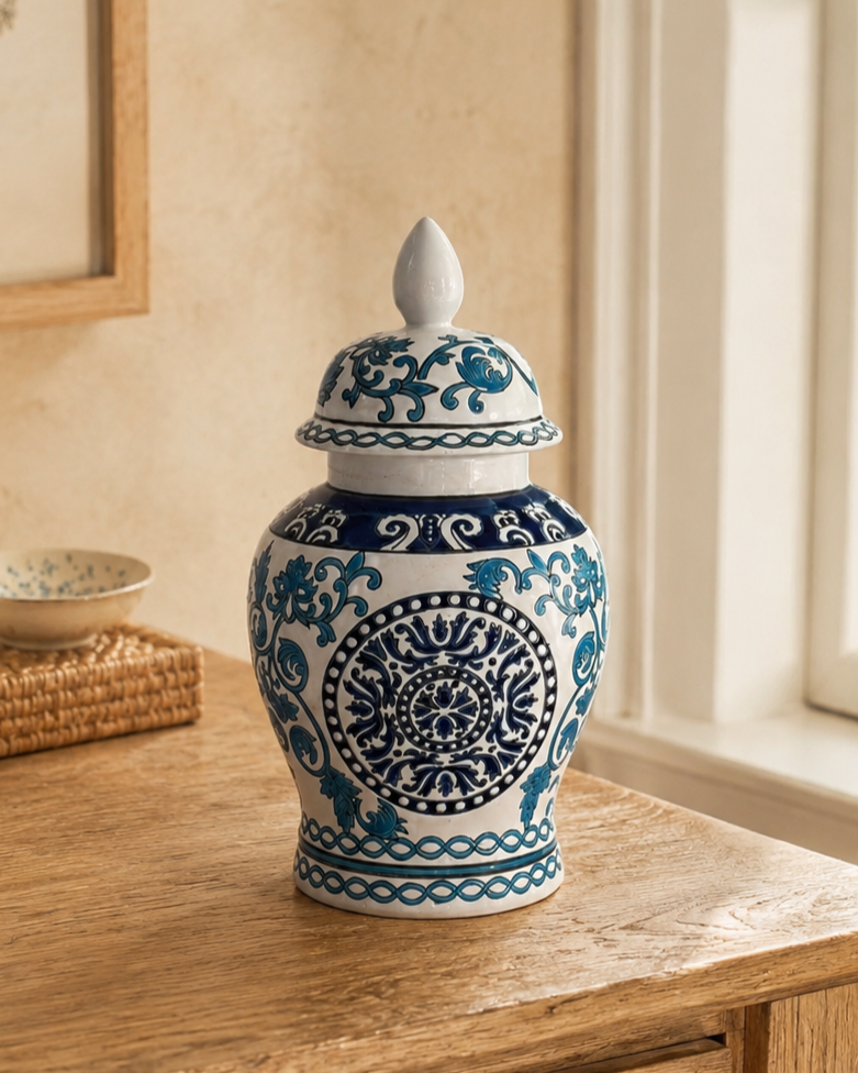 Azure Dynasty Temple Jar 