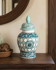 Aqua Trellis Temple Jar