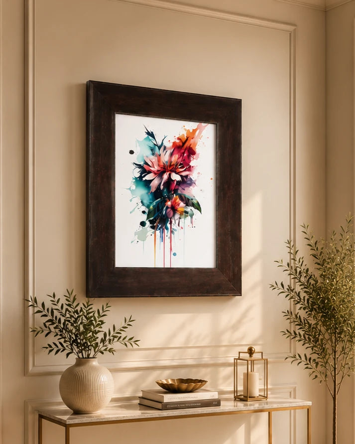 Colorfall Petals - Abstract Bloom in Watercolor 