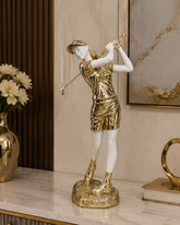 Golden Swing Golf Lady Figurine 