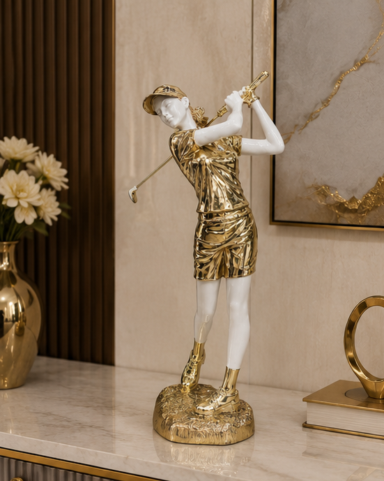 Golden Swing Golf Lady Figurine 
