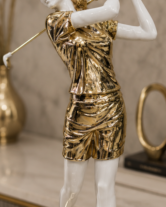 Golden Swing Golf Lady Figurine 