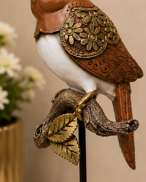 Branch Songbird Decorative Figurine - Brown 