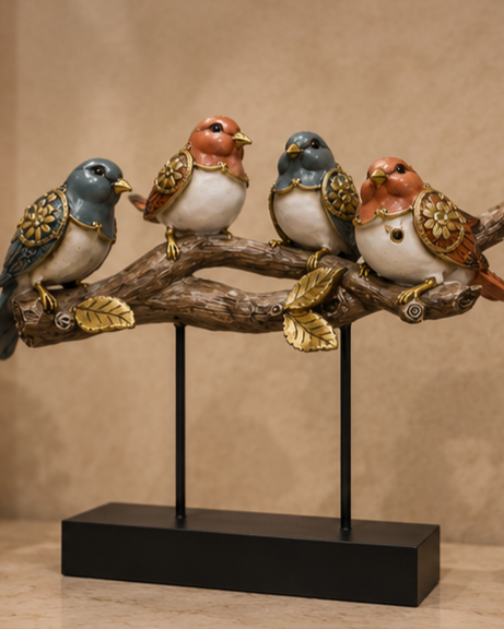Decorative Bird Family Figurine 