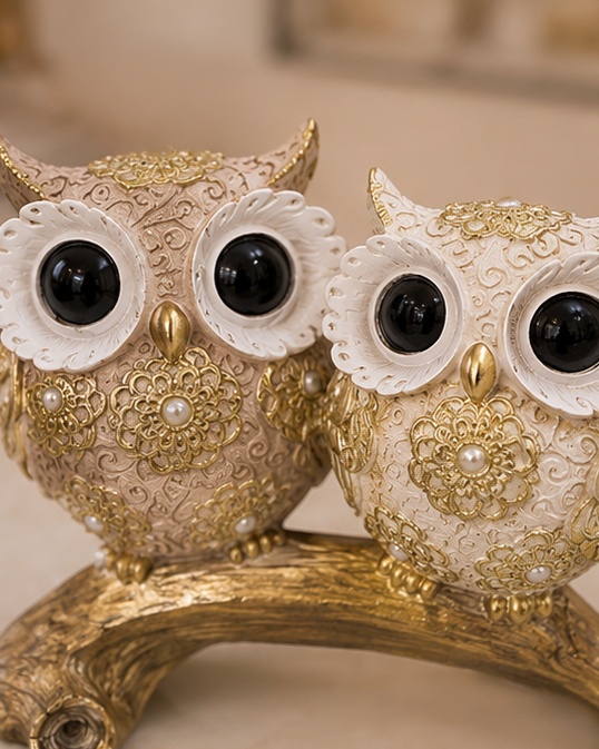 Wisdom Decorative Owl Couple Figurine 