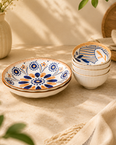 Indigo Artisan Katori & Pasta Bowl - Set Of 6 