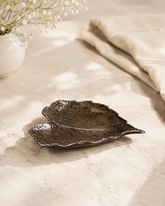 Ficus Religiosa Leaf Ring Dish - Rustic Brown 