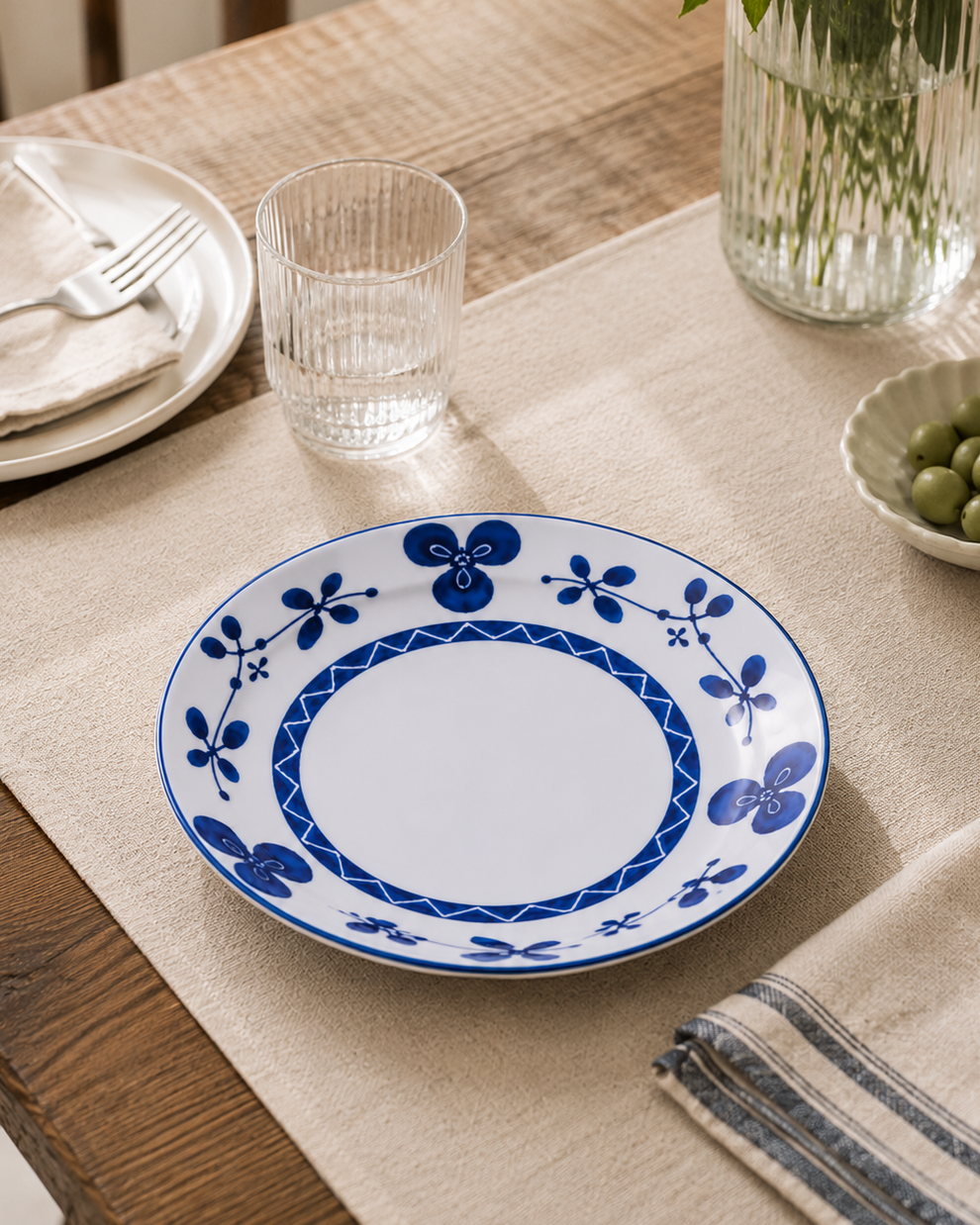 Heritage Blue & White Ceramic Platter 