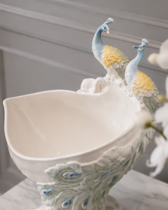 Royal Peacock Decorative Footed Bowl 