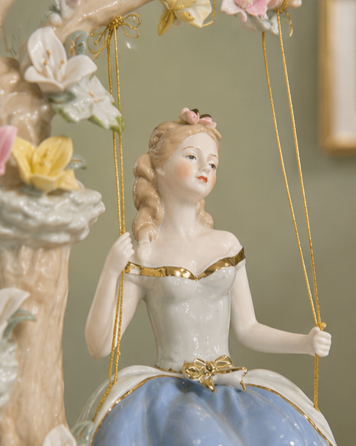 Enchanted Garden Swing - Fine Porcelain Figurine