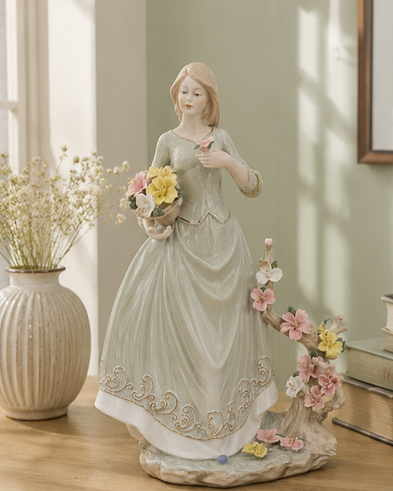 Elegant Floral Lady - Fine Porcelain Figurine 
