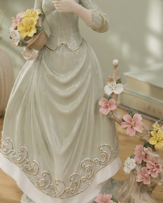 Elegant Floral Lady - Fine Porcelain Figurine 