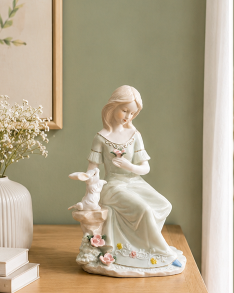 Lady with Dove - Fine Porcelain Figurine 