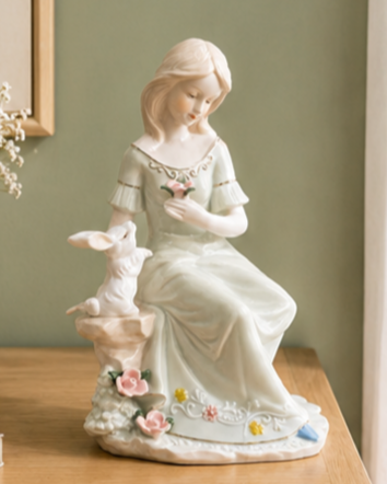 Lady with Dove - Fine Porcelain Figurine 