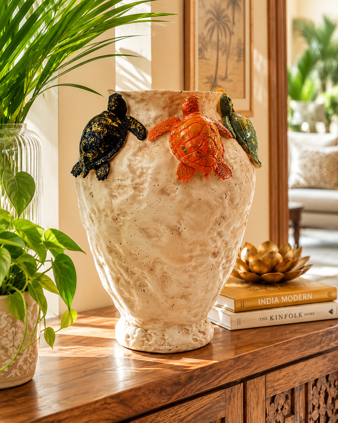 Ocean Turtle Artisan Vase 
