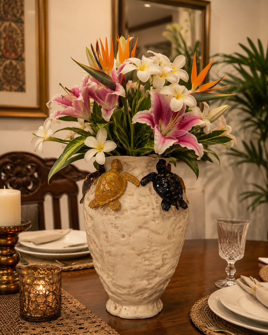 Ocean Turtle Artisan Vase 