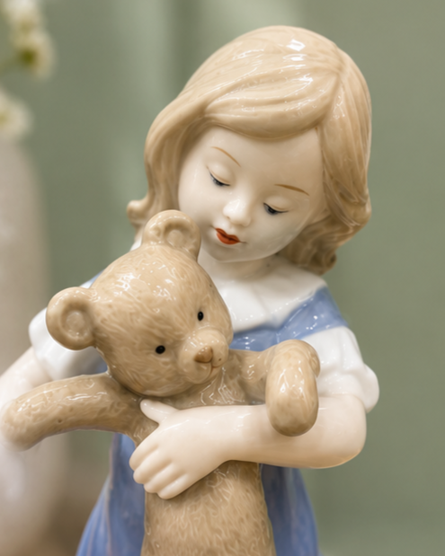 Teddy's Best Friend - Fine Porcelain Figurine