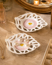 To My Love Leaf Lace Edge Catchall - Set of 2