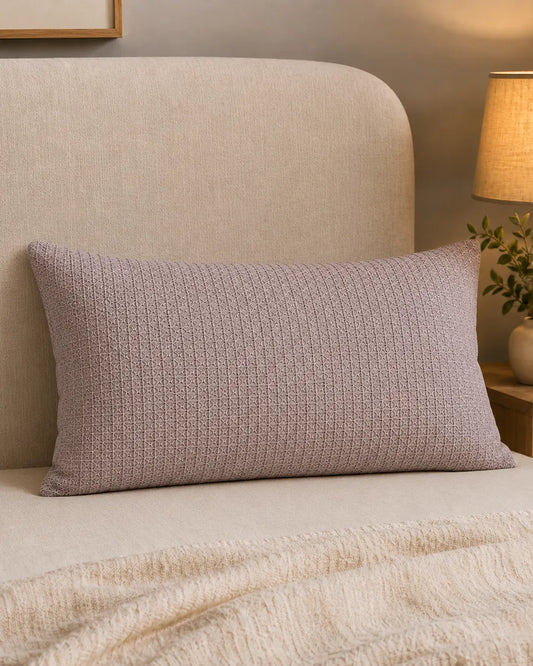 Diagonal Lattice Cushion Cover - Grey
