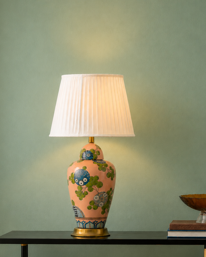 Peach Blossom Ceramic Table Lamp 