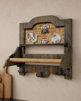 Rustic Wooden Wall Mounted Tissue Holder 
