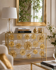 Golden Bloom Console Table - Large
