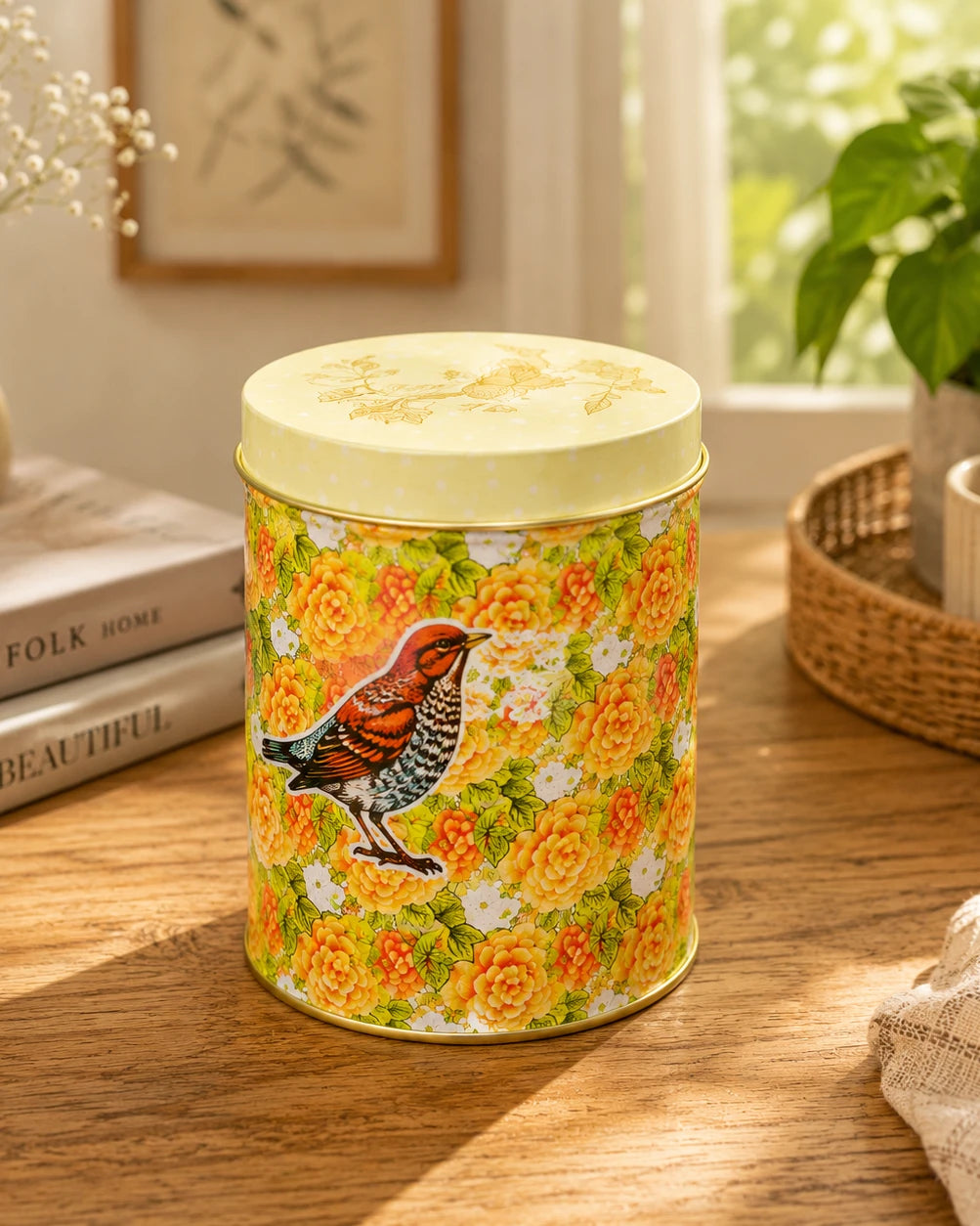 Vintage Floral Bird Storage Canister - Set Of 3 