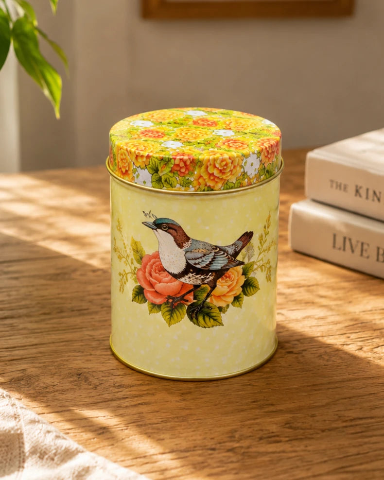 Vintage Floral Bird Storage Canister - Set Of 3 