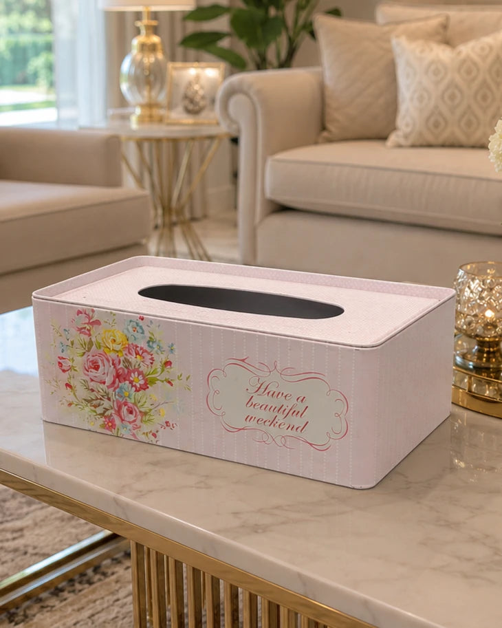 Vintage Floral Tissue Box Holder 