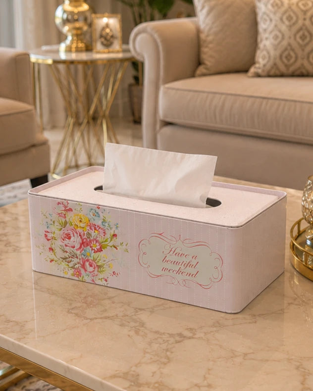 Vintage Floral Tissue Box Holder 