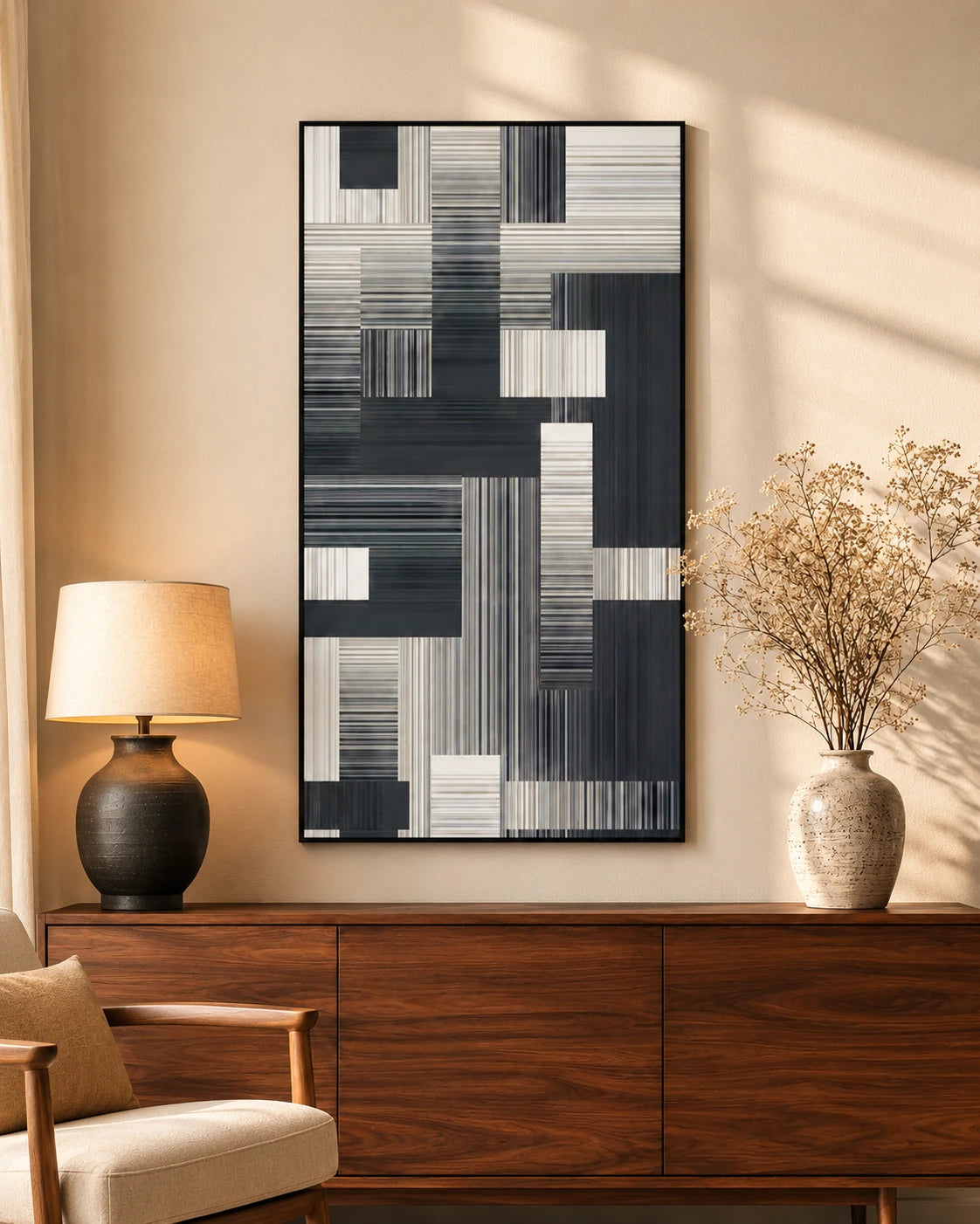 Quantum Blocks 3D Abstract Oil Painting
