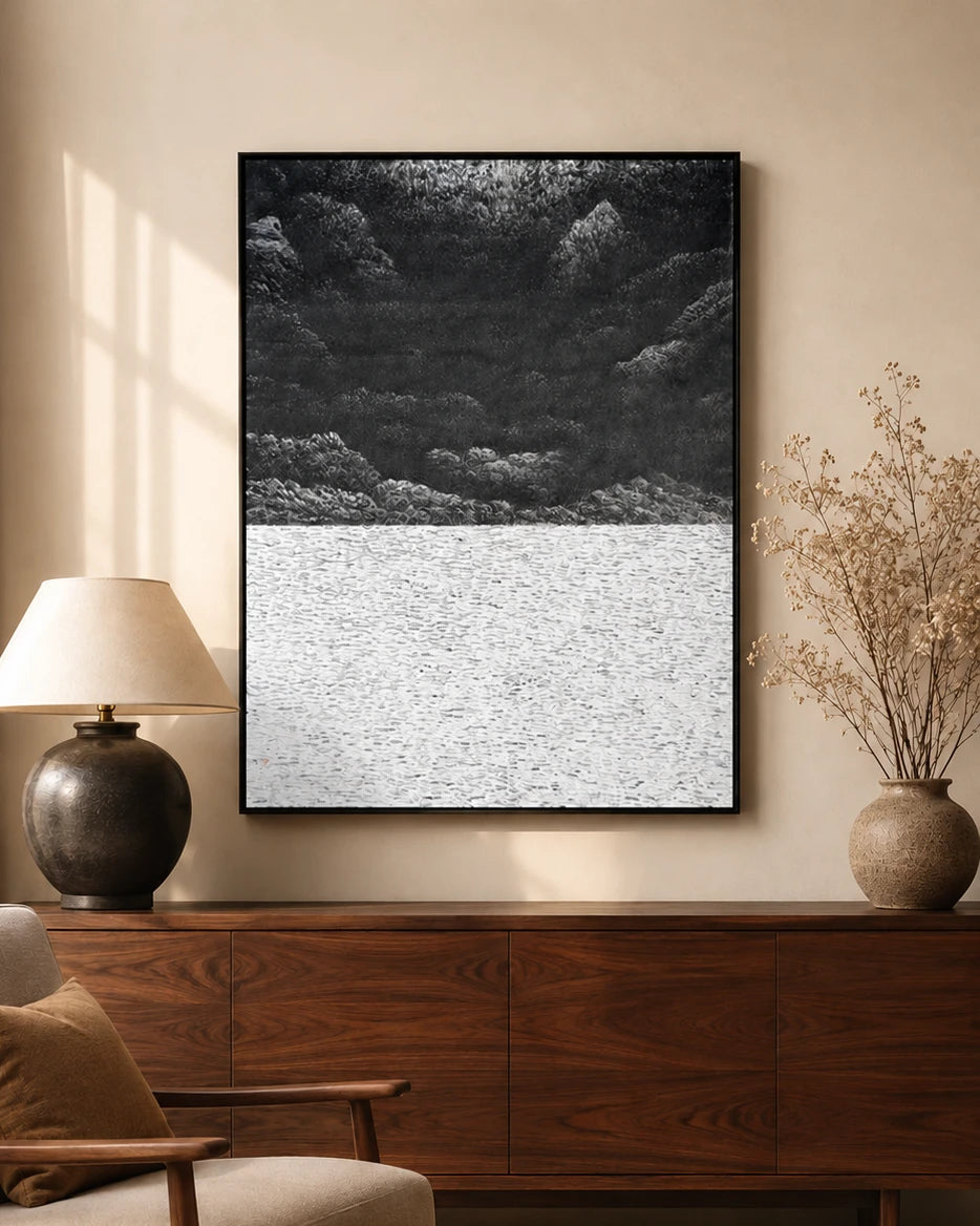 Dark River Forest 3D Abstract Oil Painting