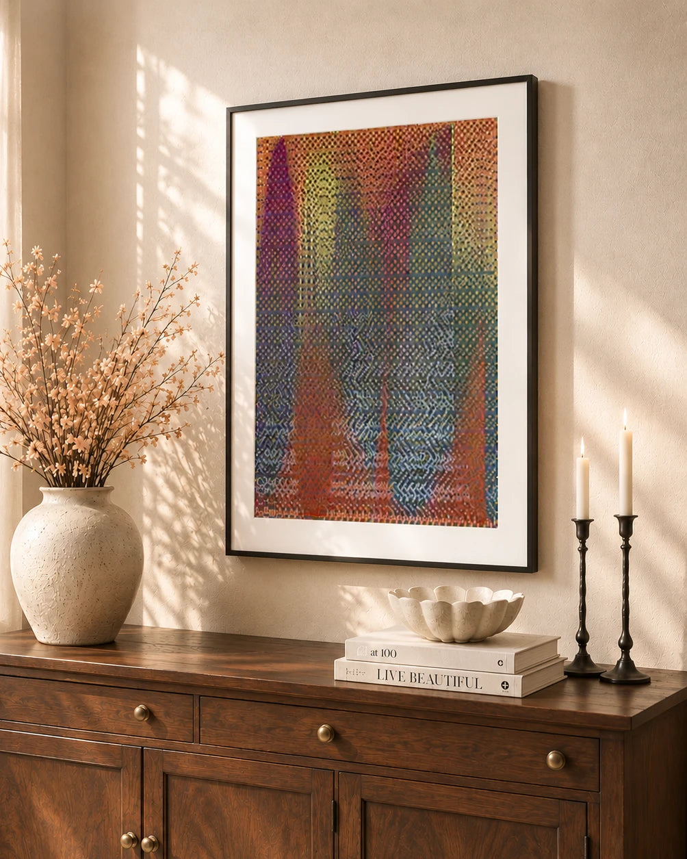 Chromatic Echoes 3D Abstract Oil Painting