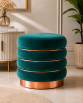Emerald Luxe Velvet Ottoman Stool 