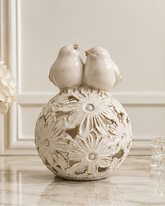 Lovebirds Floral Sphere Figurine 