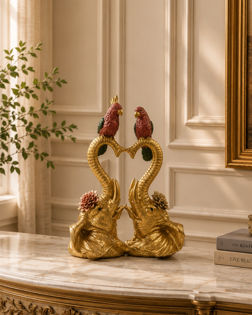 Eternal Love Elephant & Bird Figurine Set 