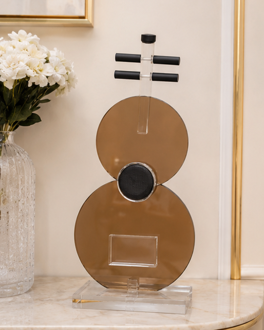 Modern Crystal Decorative Guitar - Brown 