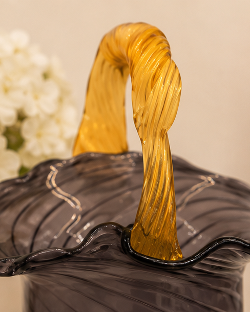 Artisan Glass Decroative Basket 