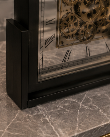 Heritage Gear Table Clock - Black 