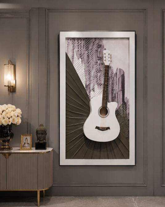 Harmony Guitar Decorative Framed Wall Art